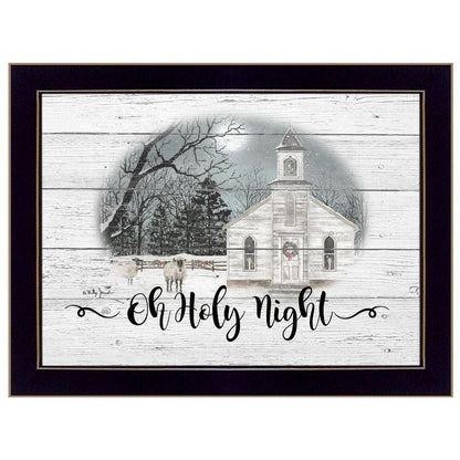 OH HOLY Night 1 Black Framed Print Wall Art HomeRoots