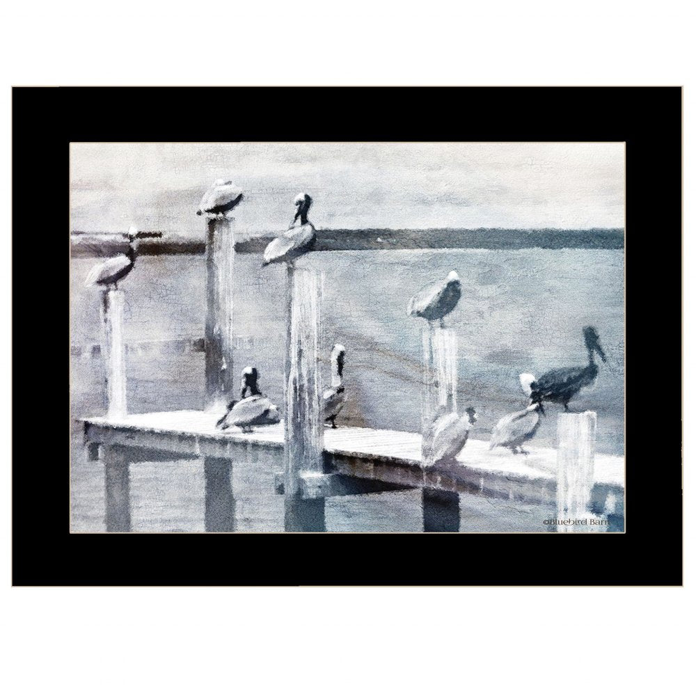 Birds on a Pier 1 Black Framed Print Kitchen Wall Art — view 1