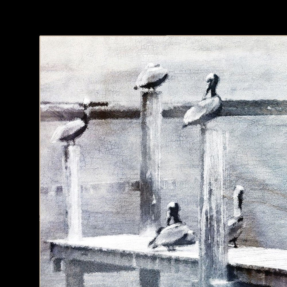 Birds on a Pier 1 Black Framed Print Kitchen Wall Art HomeRoots