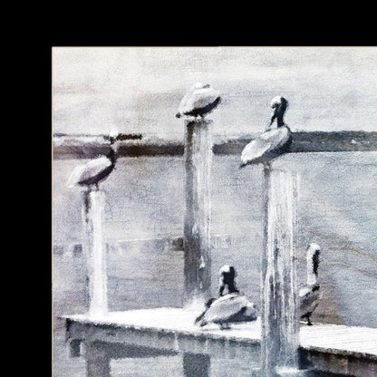 Birds on a Pier 1 Black Framed Print Kitchen Wall Art HomeRoots