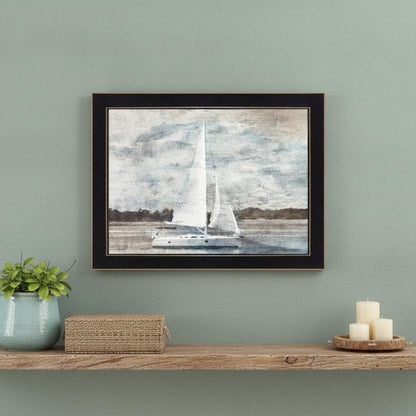 Sailboat on Water 1 Black Framed Print Wall Art HomeRoots