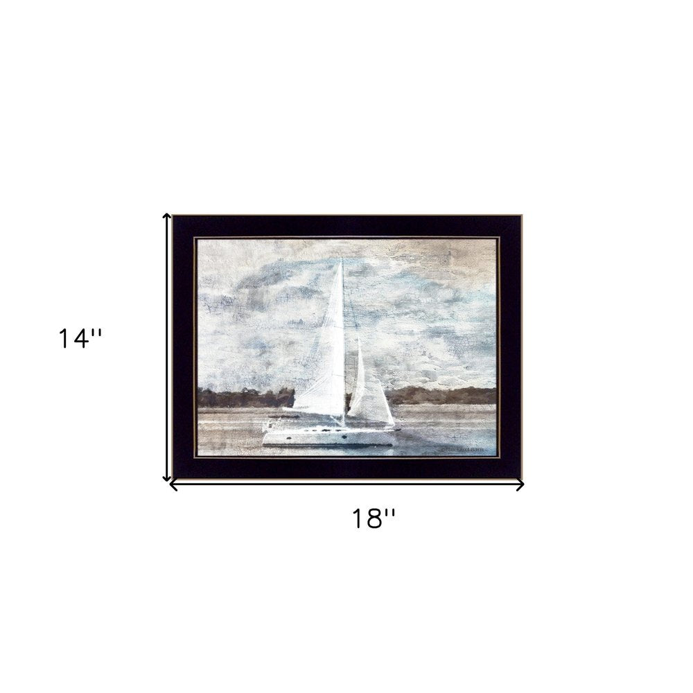Sailboat on Water 1 Black Framed Print Wall Art HomeRoots