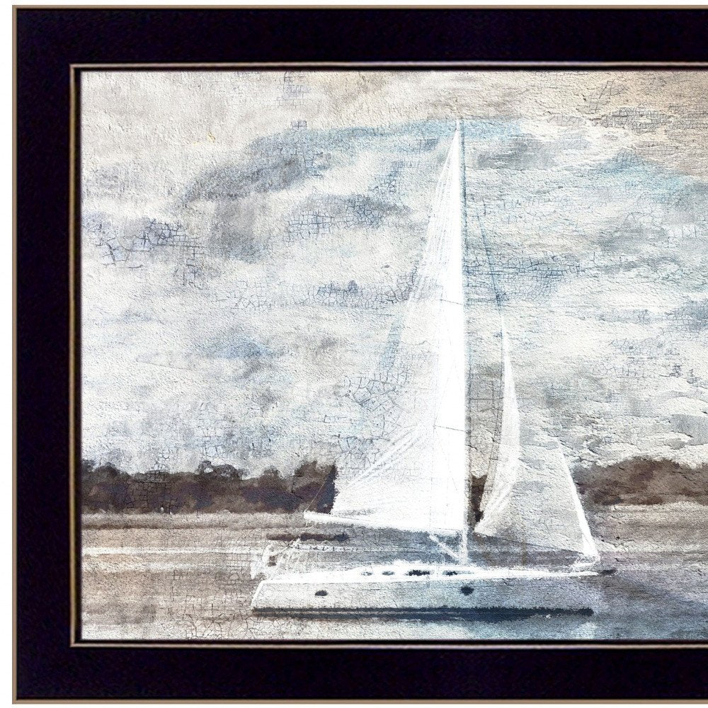 Sailboat on Water 1 Black Framed Print Wall Art — view 4