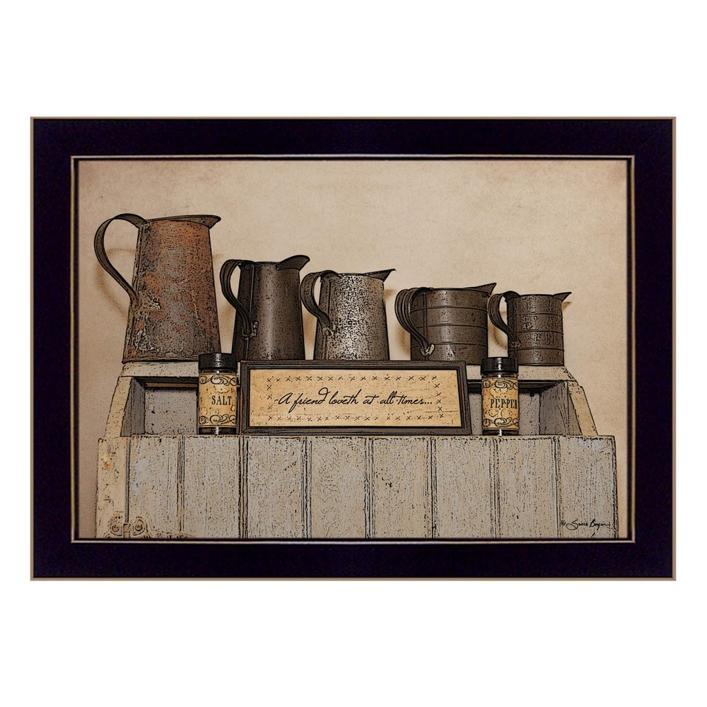 A Friend Loveth at All Time 1 Black Framed Print Wall Art — view 1