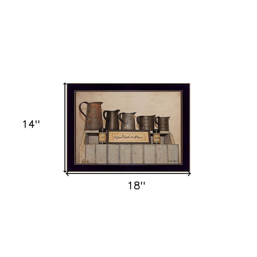 A Friend Loveth at All Time 1 Black Framed Print Wall Art — view 3