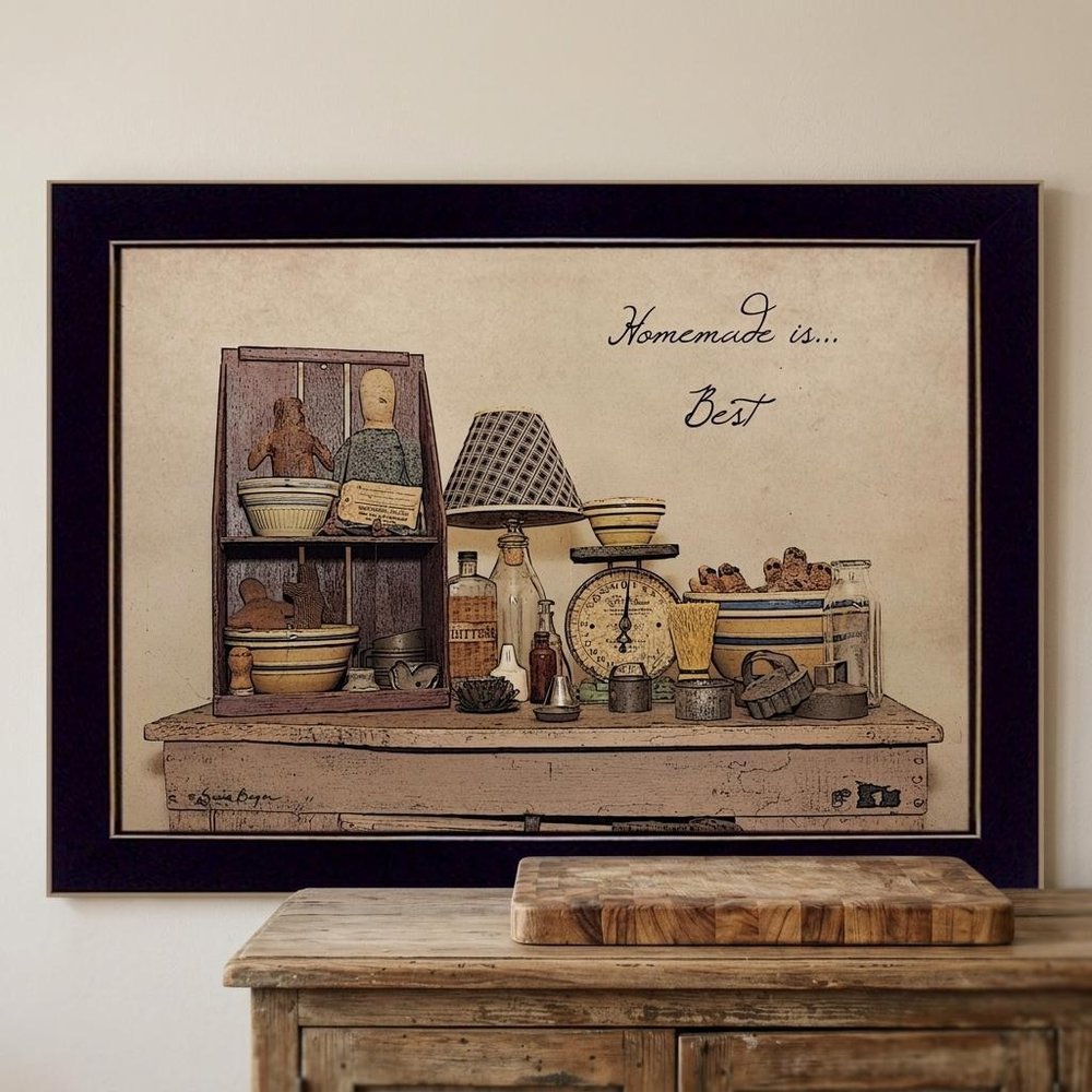 Homemade is Best 1 Black Framed Print Kitchen Wall Art — view 5