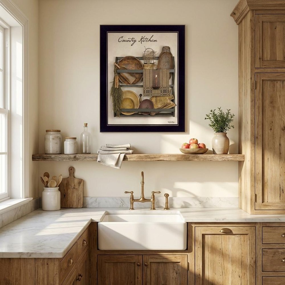 Country Kitchen 8 Black Framed Print Kitchen Wall Art — view 4