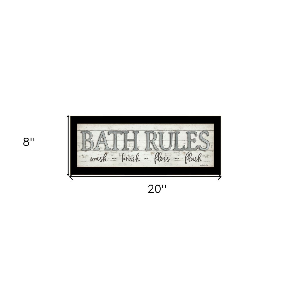 Bath Rules 3 Black Framed Print Bathroom Wall Art — view 4