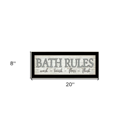 Bath Rules 3 Black Framed Print Bathroom Wall Art HomeRoots