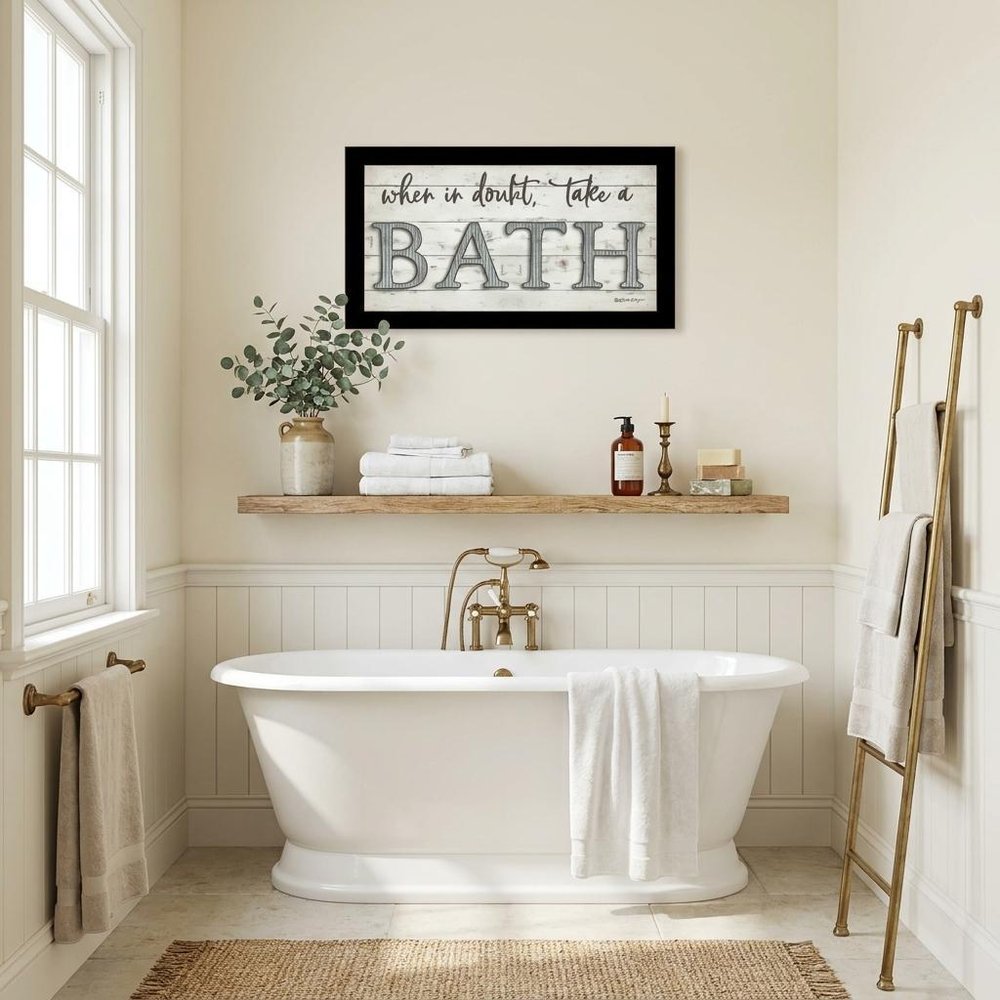 When in Doubt Take a Bath Black Framed Print Bathroom Wall Art — view 5