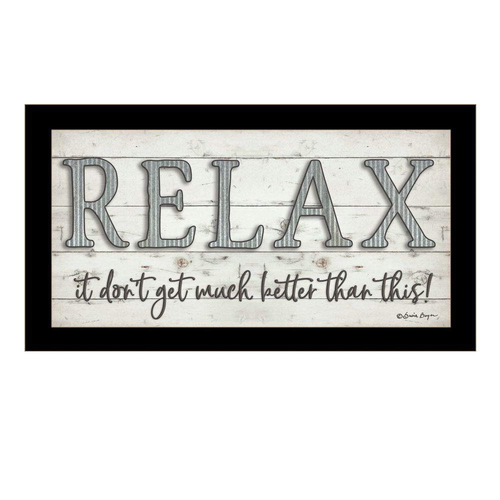 Relax 2 Black Framed Print Bathroom Wall Art HomeRoots