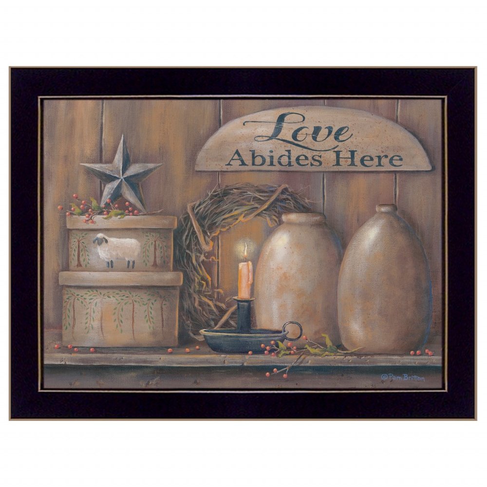 Love Abides Here Shelf 1 Black Framed Print Wall Art HomeRoots