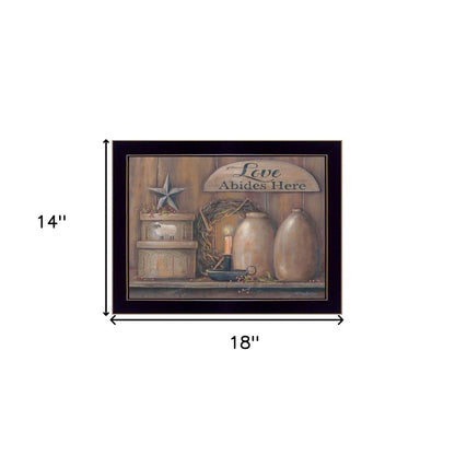 Love Abides Here Shelf 1 Black Framed Print Wall Art HomeRoots