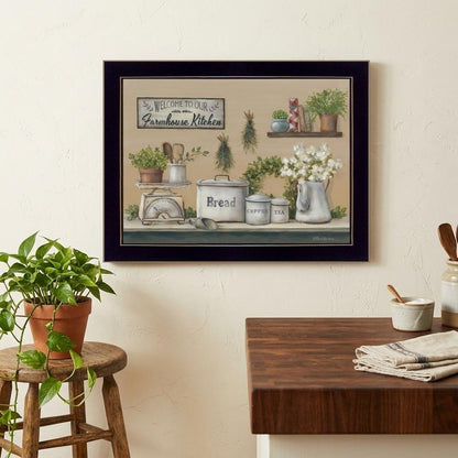 Garden Farmhouse Kitchen Black Framed Print Kitchen Wall Art HomeRoots