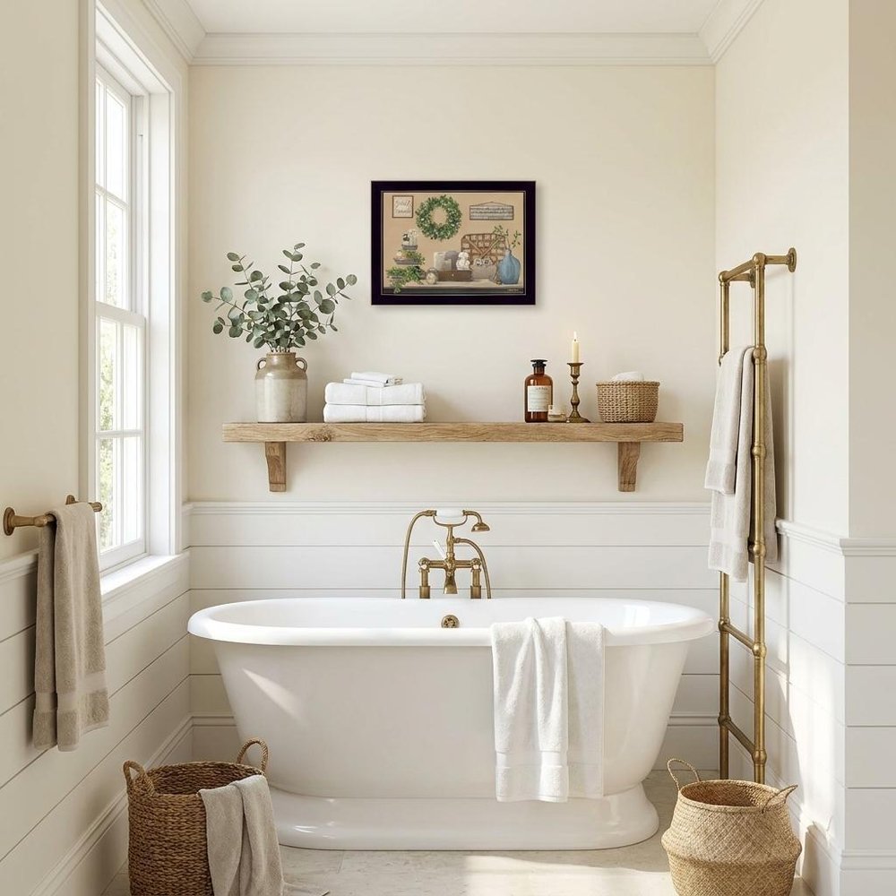 Farmhouse Bath I 1 Black Framed Print Bathroom Wall Art HomeRoots
