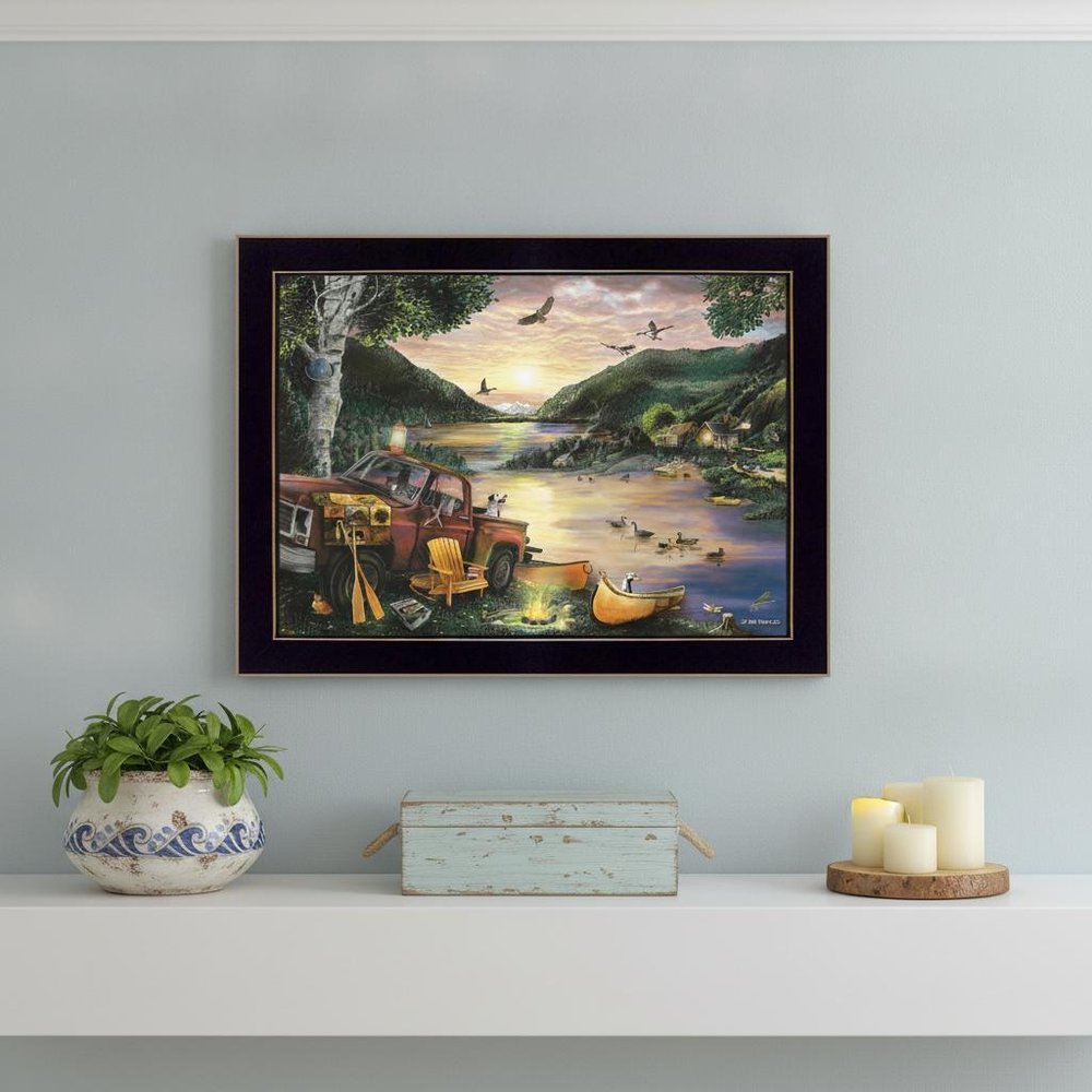 Lakefront Camping I 1 Black Framed Print Wall Art — view 5