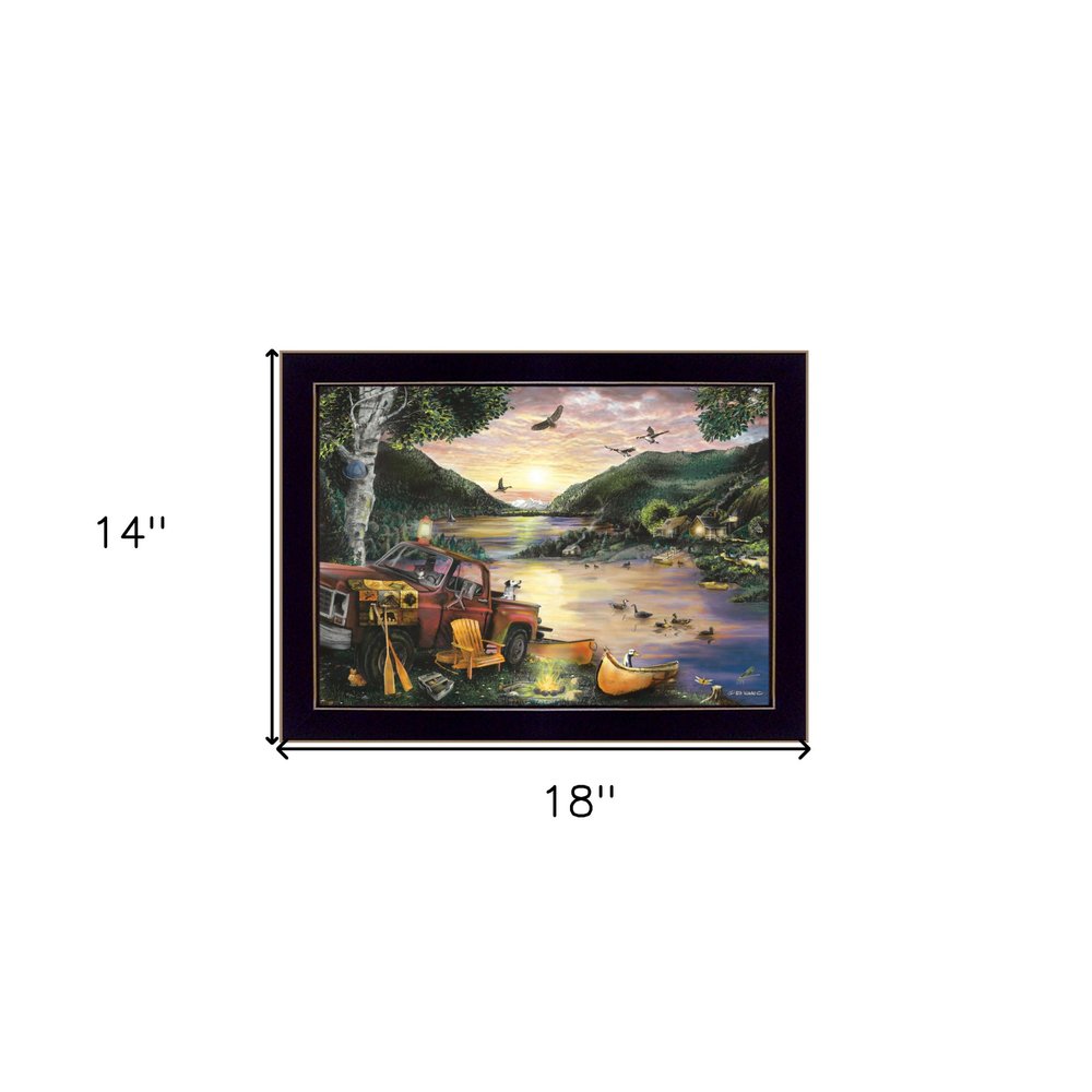 Lakefront Camping I 1 Black Framed Print Wall Art — view 4
