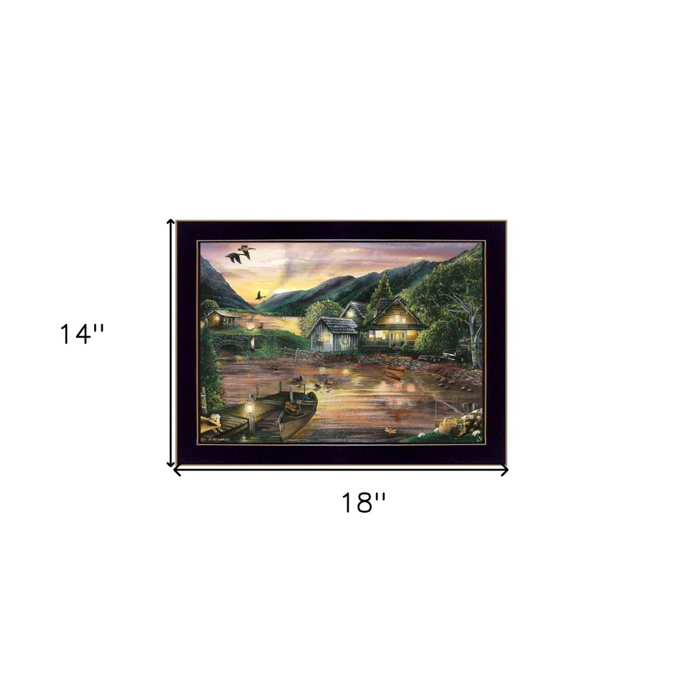 Lakefront Camping II 1 Black Framed Print Wall Art — view 4