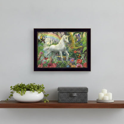 Rainbow Unicorn 1 Black Framed Print Wall Art HomeRoots