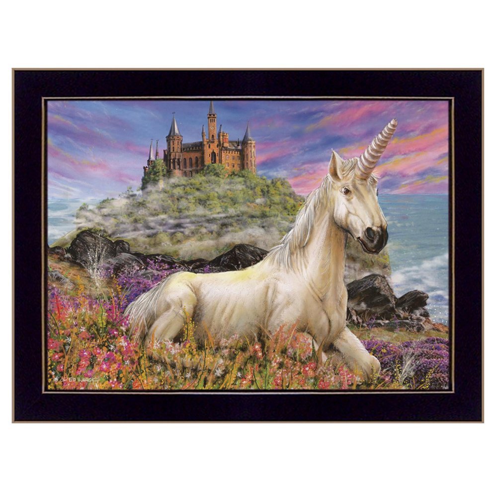 Royal Unicorn 1 Black Framed Print Wall Art — view 1