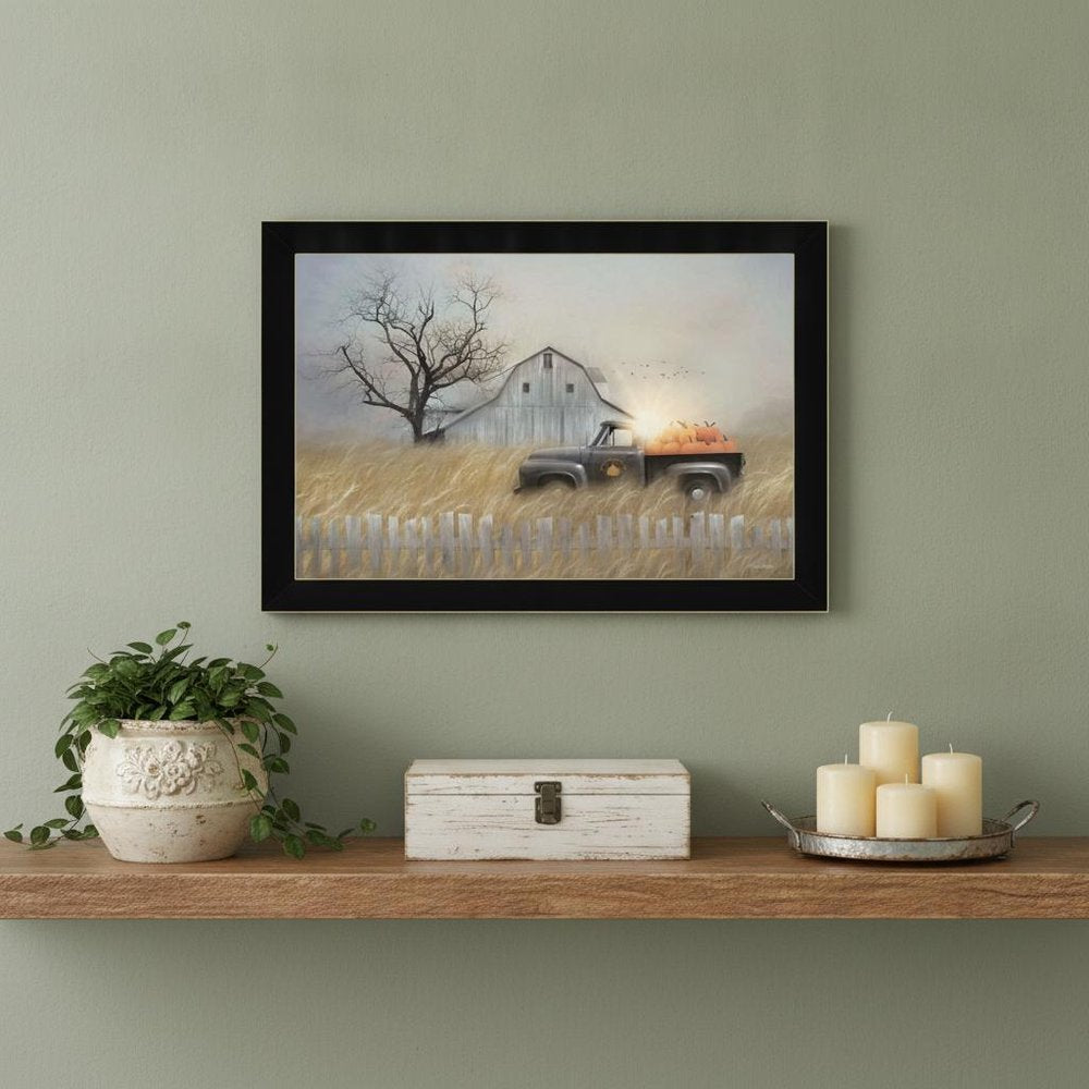Fall Pumpkin Harvest Black Framed Print Wall Art — view 5