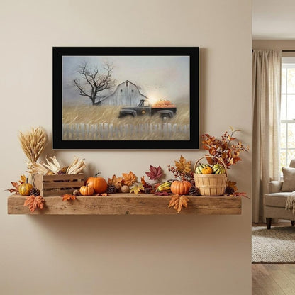 Fall Pumpkin Harvest Black Framed Print Wall Art HomeRoots