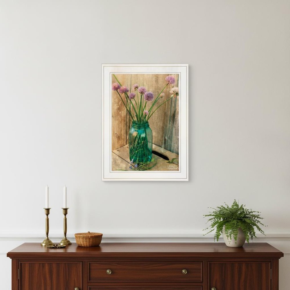 Country Chives 1 White Framed Print Wall Art HomeRoots