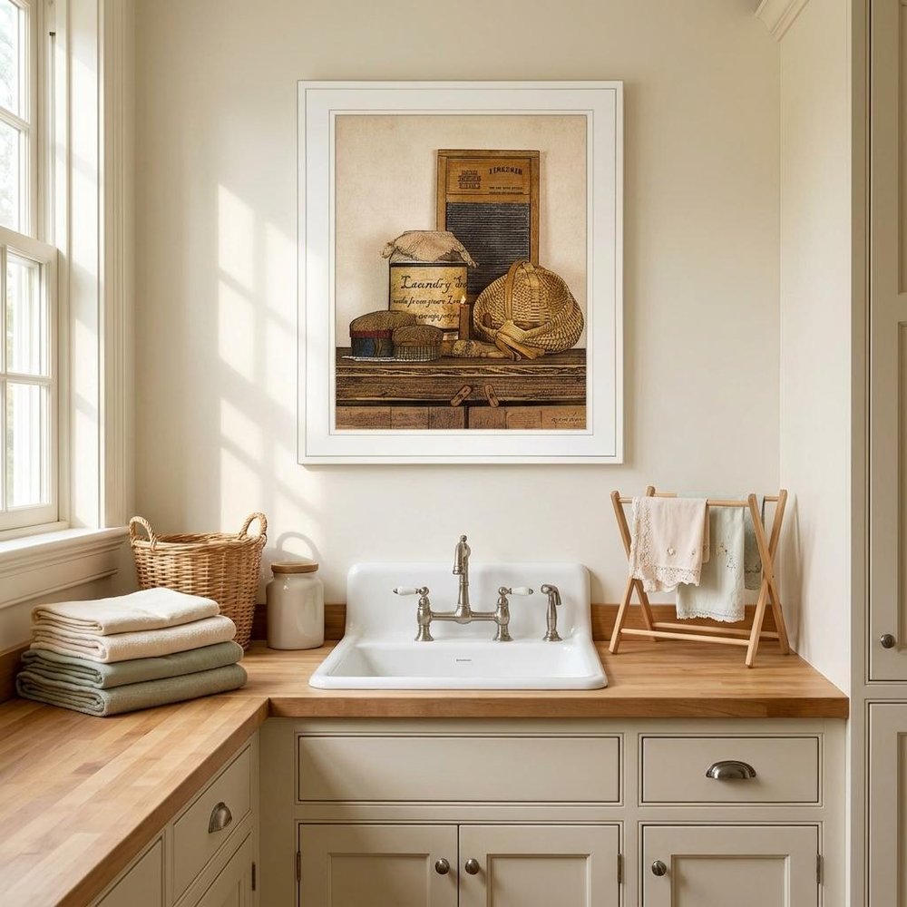 Laundry Soap 1 White Framed Print Bathroom Wall Art HomeRoots