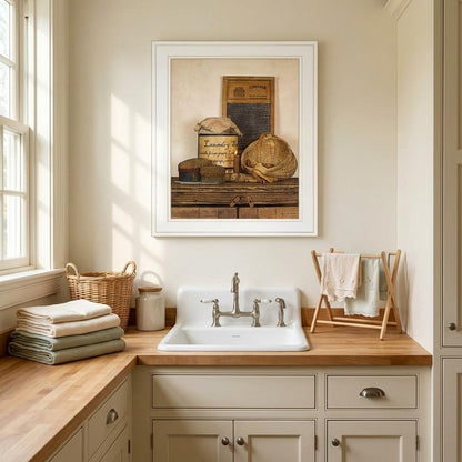 Laundry Soap 1 White Framed Print Bathroom Wall Art HomeRoots