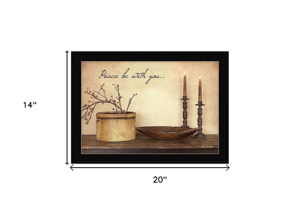 Peace Be with You Black Framed Print Wall Art HomeRoots