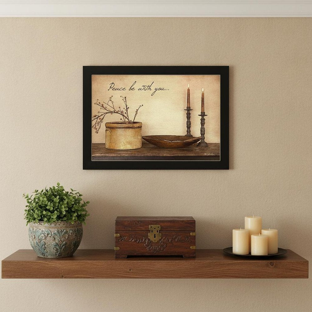 Peace Be with You Black Framed Print Wall Art — view 8