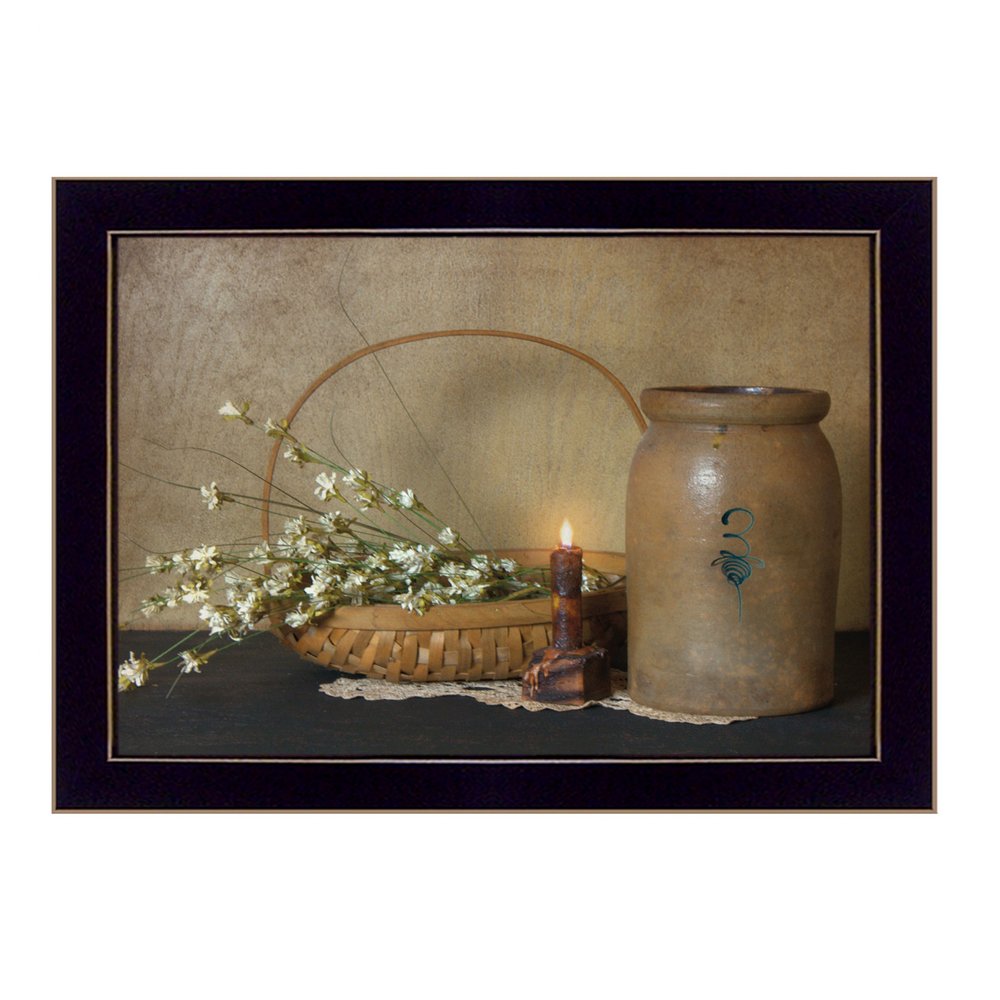 Basket of Flowers 3 Black Framed Print Wall Art — view 1