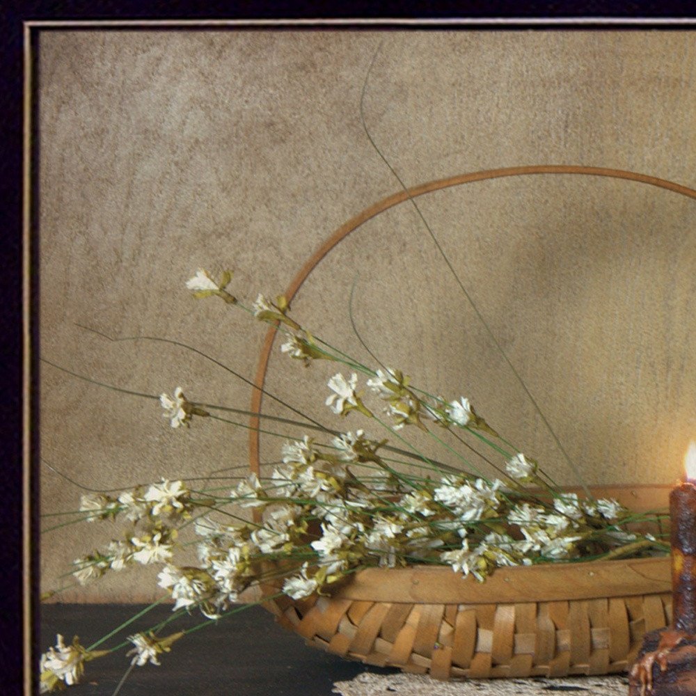 Basket of Flowers 3 Black Framed Print Wall Art — view 3