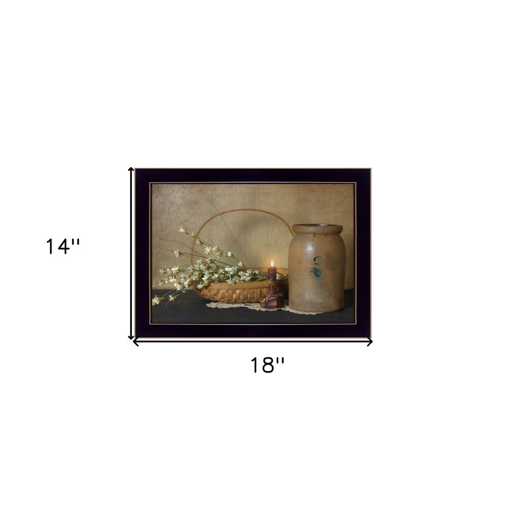 Basket of Flowers 3 Black Framed Print Wall Art — view 4