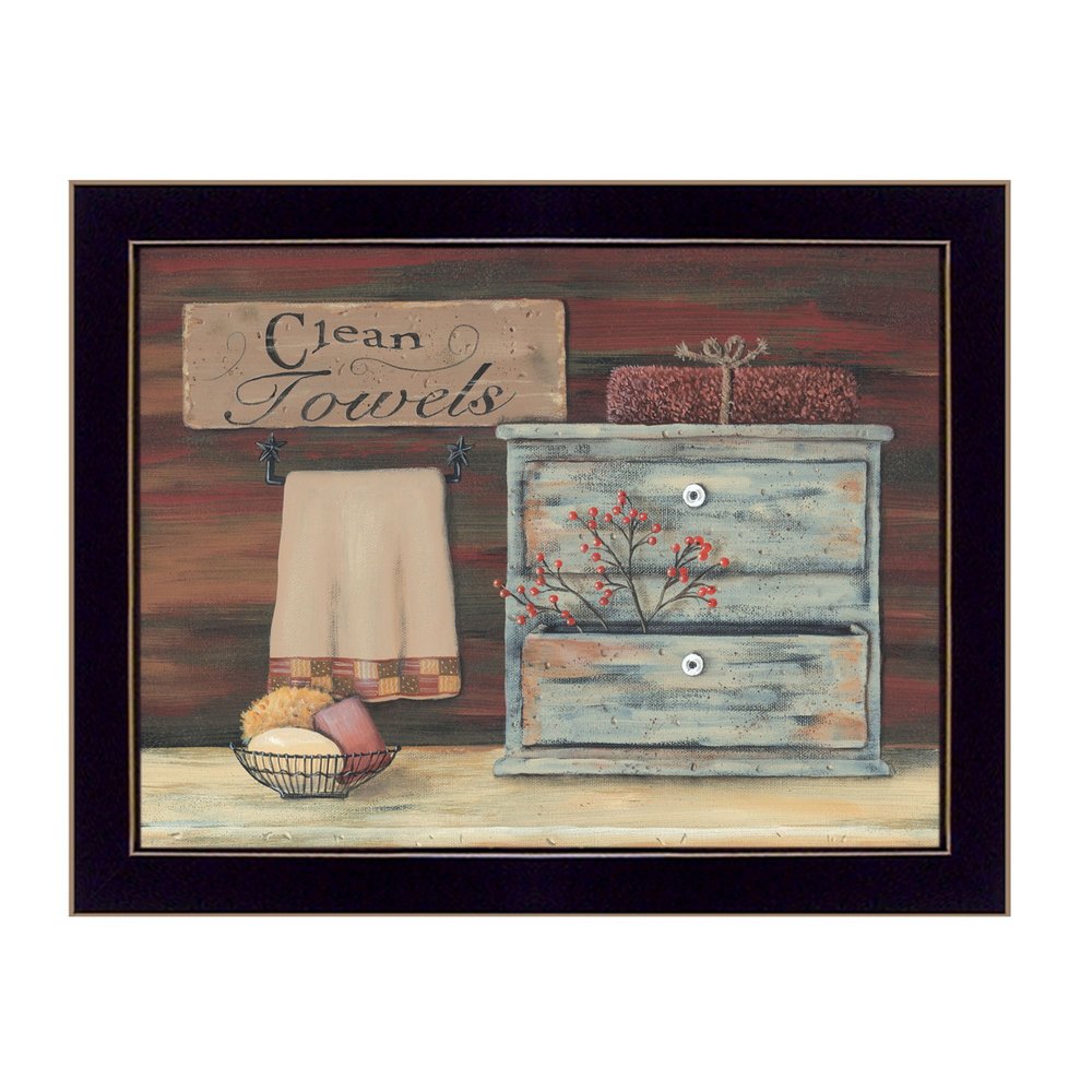Clean Towels Black Framed Print Bathroom Wall Art HomeRoots
