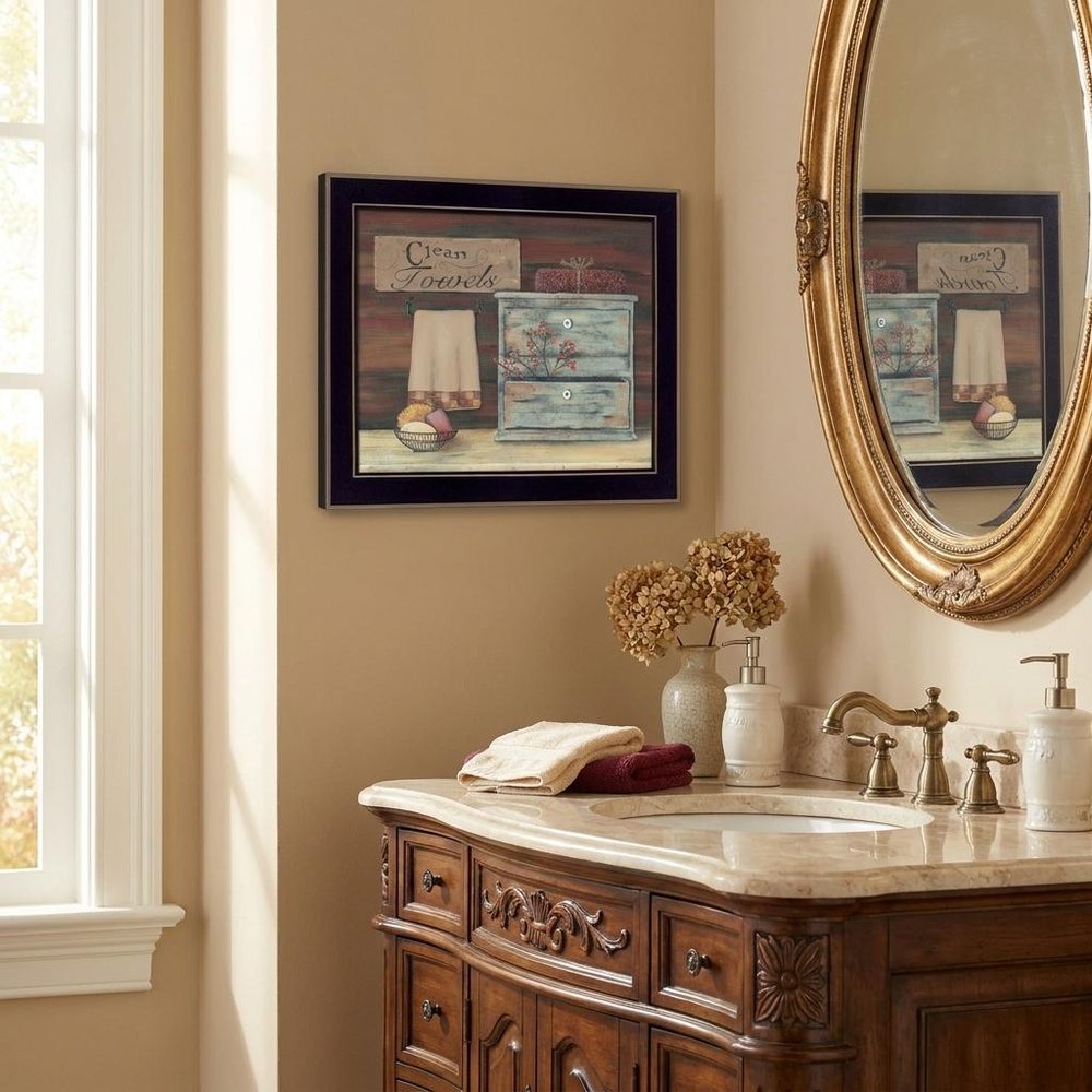 Clean Towels Black Framed Print Bathroom Wall Art HomeRoots
