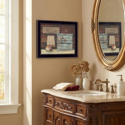 Clean Towels Black Framed Print Bathroom Wall Art HomeRoots