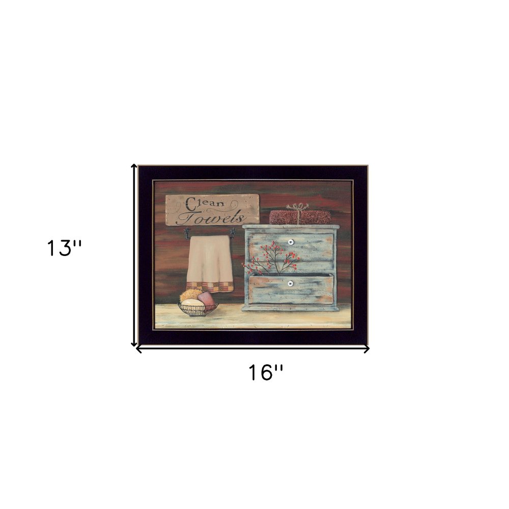 Clean Towels Black Framed Print Bathroom Wall Art — view 4
