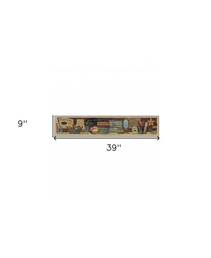Country Bath Shelf 5 Brown Framed Print Bathroom Wall Art HomeRoots