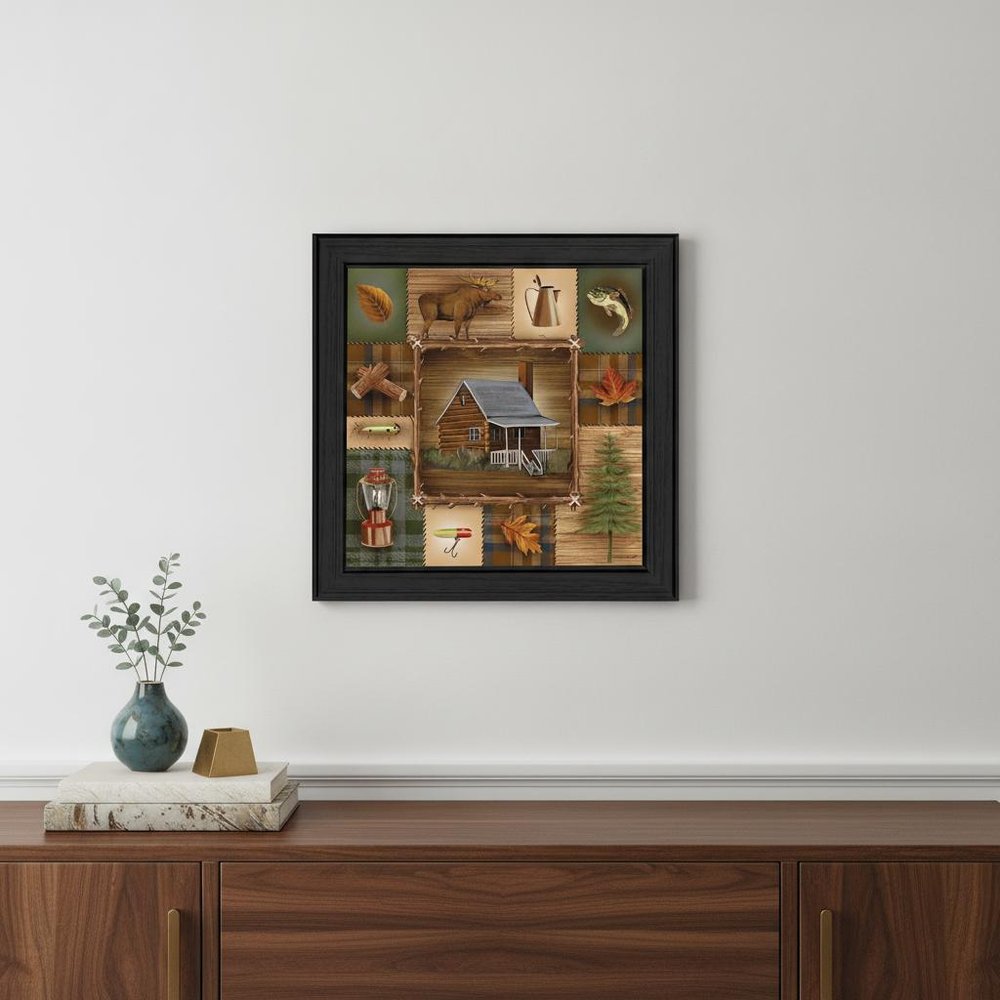 At the Cabin Black Framed Print Wall Art HomeRoots