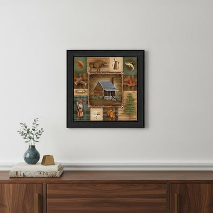 At the Cabin Black Framed Print Wall Art HomeRoots