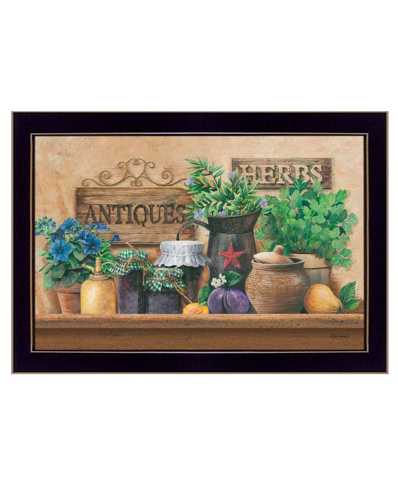 Antiques and Herbs Black Framed Print Kitchen Wall Art HomeRoots