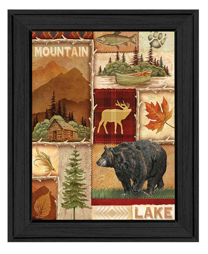 Lodge Collage I Black Framed Print Wall Art HomeRoots