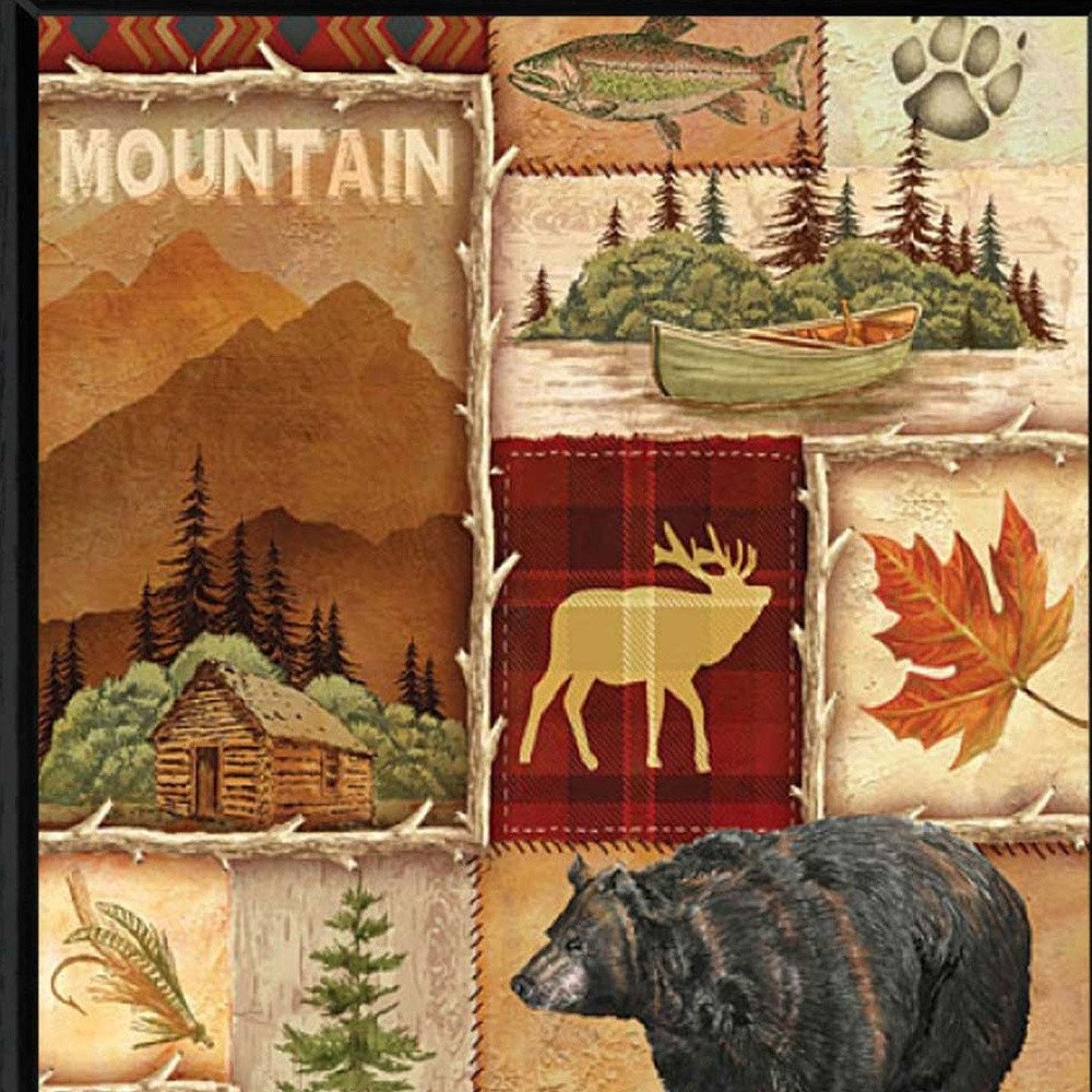Lodge Collage I Black Framed Print Wall Art HomeRoots