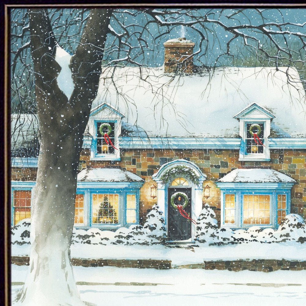 Snow Softly Falling 2 Black Framed Print Wall Art — view 8