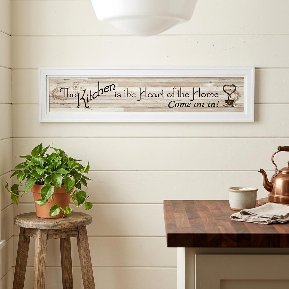 Kitchen is the Heart of the Home 13 White Framed Print Kitchen Wall Art HomeRoots