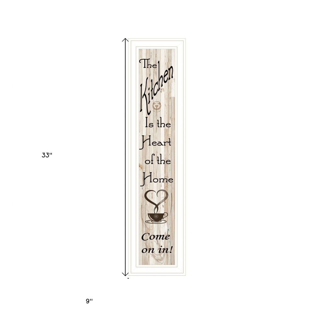 Kitchen is the Heart of the Home 15 White Framed Wall Art HomeRoots