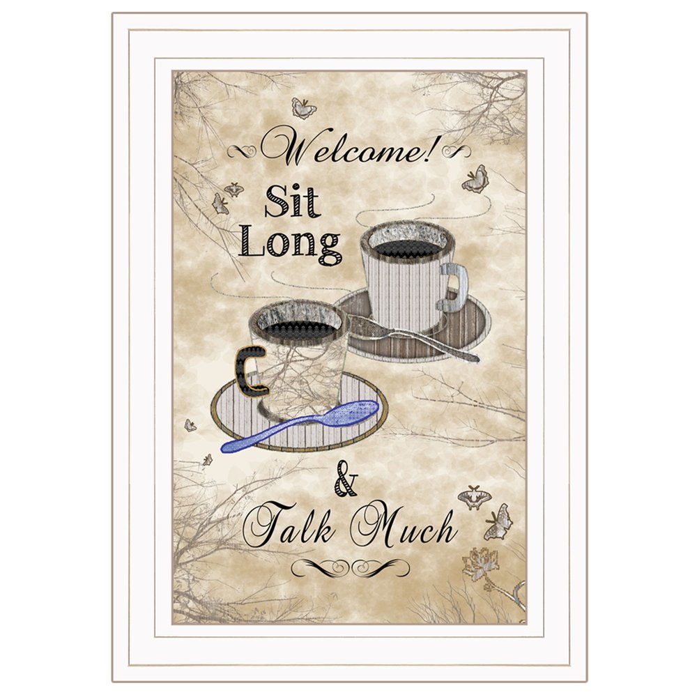 Sit Long Talk Much White Framed Print Kitchen Wall Art HomeRoots