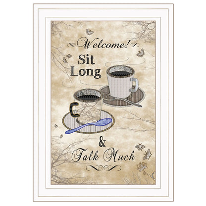 Sit Long Talk Much White Framed Print Kitchen Wall Art HomeRoots