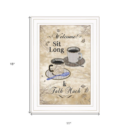 Sit Long Talk Much White Framed Print Kitchen Wall Art HomeRoots
